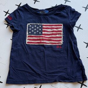 Polo by Ralph Lauren Kids Navy T-Shirt with American Flag